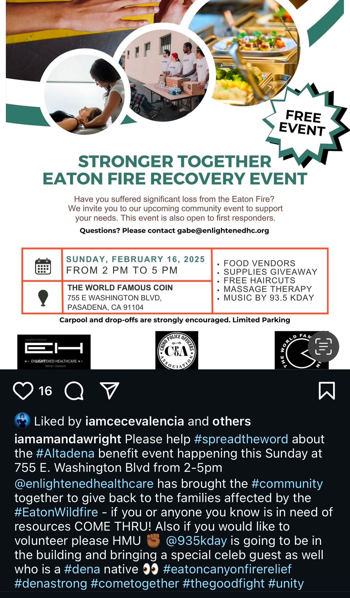 Stronger Together Eaton Fire Recovery Event
